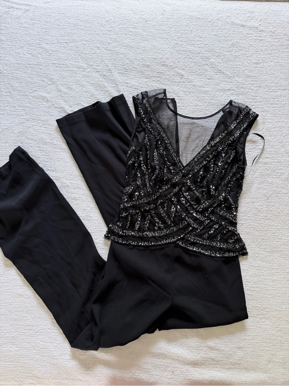 Aiden Mattox Beaded Sequin Jumpsuit size 6